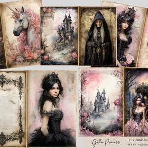 Princess Junk Journal Pages: Fairytale Ephemera, Scrapbooking (Digital Download)