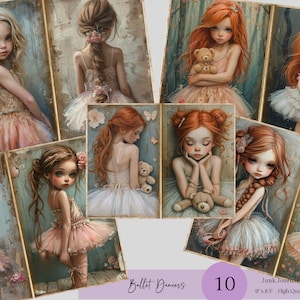 Ballett Junk Journal Kit, Ballerina Digitales Papier, Ballerina Digital Junk Journal, Ballett Digitale Papiere Ballett Ephemera, Ballett Fussy Schnitte