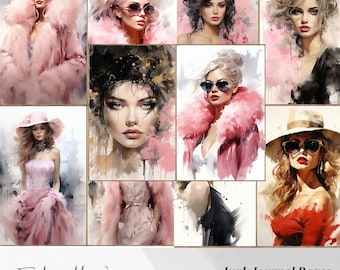 Fashion Junk Journal Pages: Women's Collage Ephemera (Digital Download)