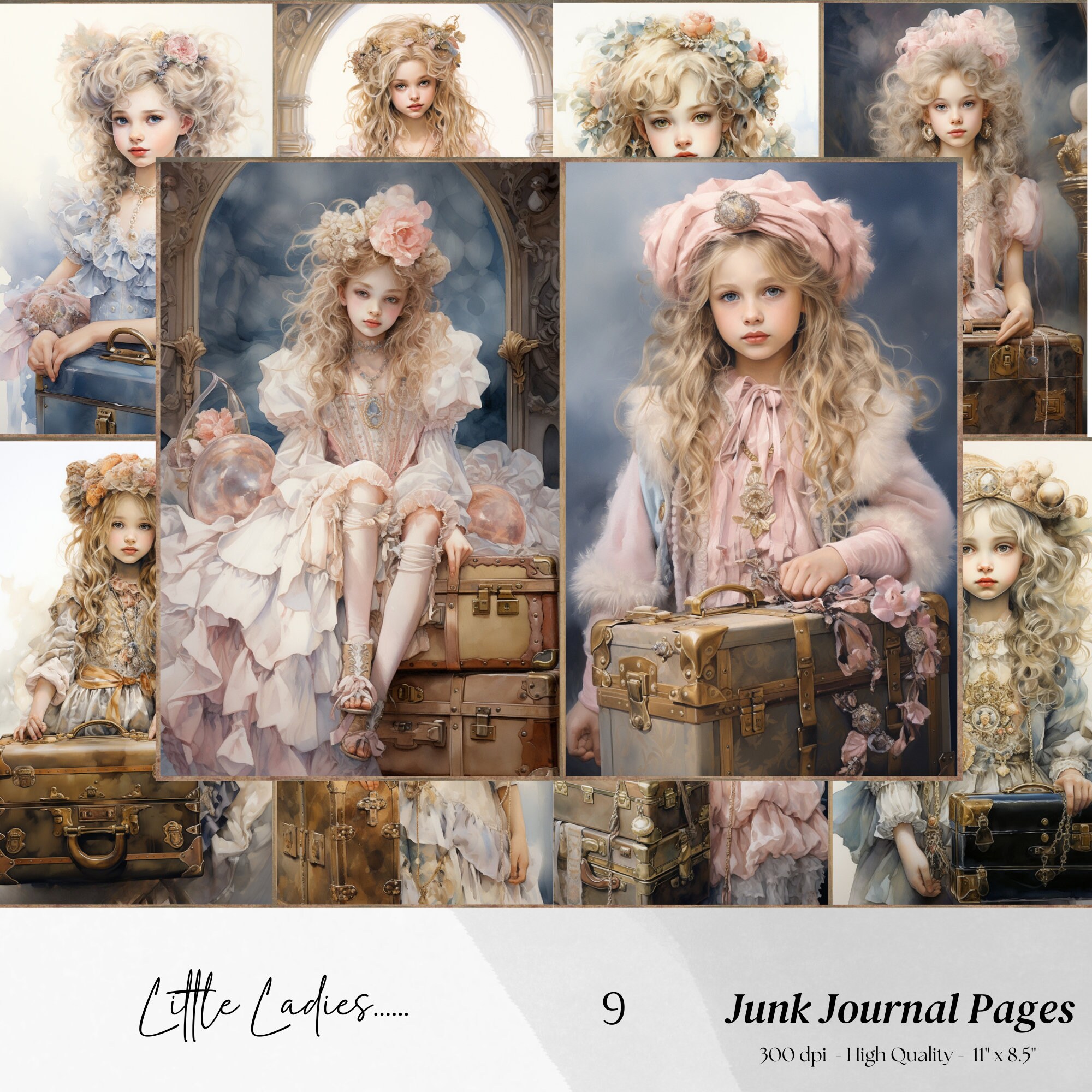 Victorian Little Girl Junk Journal Pages: Vintage Ephemera (digital ...