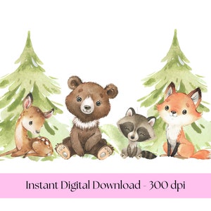 Conception PNG d'animaux de la forêt Mignons animaux de la forêt PNG Renard png animaux de la forêt png ours cerf conception d'animaux de la forêt Animaux de la forêt numérique