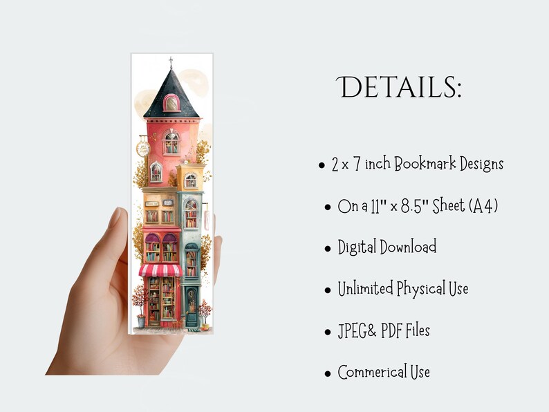Bookshops Bookmarks, 20 Printable Bookmarks on 4 Sheets - Digital ...