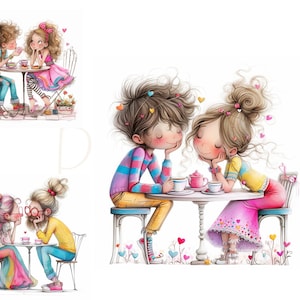 Images clipart Saint-Valentin 15 fichiers JPG aquarelle haute résolution pour journal indésirable, scrapbooking, fabrication de cartes, Clipart amour Saint-Valentin fantastique lunatique