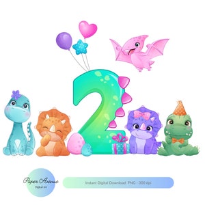 Dinosaur PNG design Cute Dinosaurs for girls PNG Pink Dinosaur png Dinosaurs Sublimation design T shirts Dinosaur birthday girl 2nd Birthday