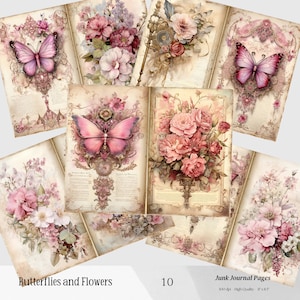 Schmetterling Junk Journal Kit: Vintage Ephemera zum Ausdrucken (Digitaler Download)