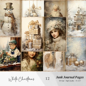 Christmas Junk Journal Kit, Christmas Junk Journal, Christmas Digital Papers, Christmas printable journal pages, journaling papers, Ephemera