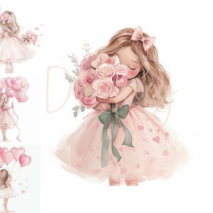 14 images JPG aquarelle haute résolution d'anniversaire de filles pour la journalisation indésirable, le scrapbooking, la fabrication de cartes, l'anniversaire des jeunes filles en téléchargement numérique