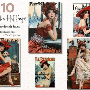 Vintage French Fashion Magazine Pages: Paris Ephemera (Digital Collage Sheet)