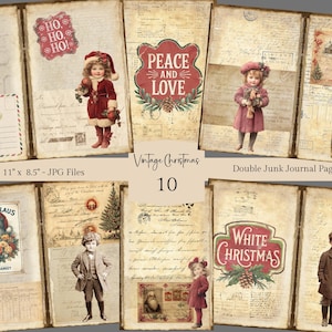Vintage Christmas Junk Journal Kit: Ephemera Pages (Digital Download)