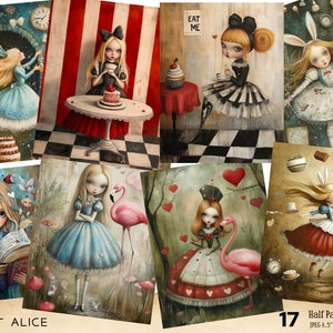 Journal d'Alice au pays des merveilles, papiers numériques Alice, scrapbooking Alice, Alice au pays des merveilles Journal éphémère d'Alice, Alice Ephemera