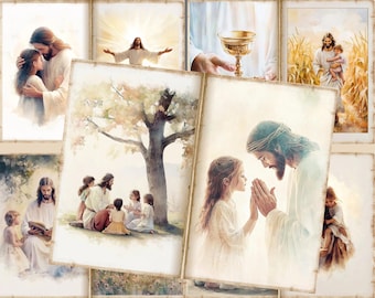 Christian Junk Journal Kit: Faith Watercolour Ephemera Digital Download