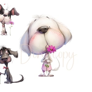 Quirky Dogs Clipart 15 High Res Watercolour JPGs for Junk Journaling, Scrapbooking, Card Making, Digital Download Funny Dogs Cute Animals