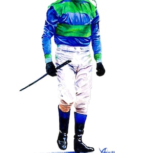Jockey Parade No. 3 - print of jockey, colorful silks, horse racing art, Kentucky Derby, Keeneland, equestrian decor