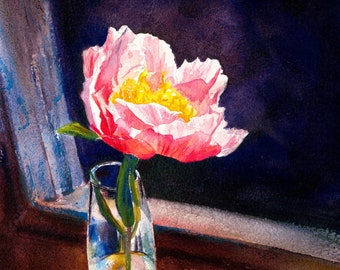 Sunkissed Memories: The Legacy of Peonies, art print of peony for Mom