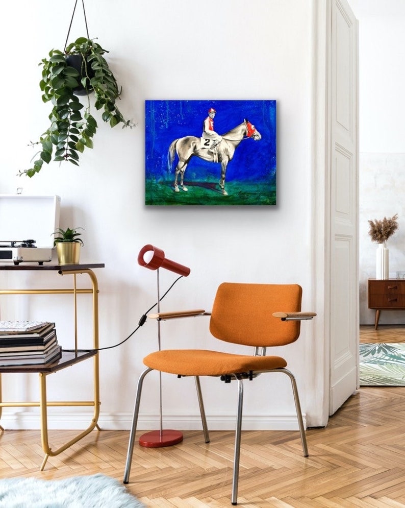 Seabiscuit Modern Horse Watercolor Painting Print image 5