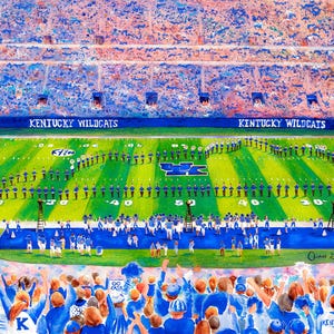 On, on U of K! Kentucky Football Art Print, gift for UK fan, Go Cats! Kroger Stadium