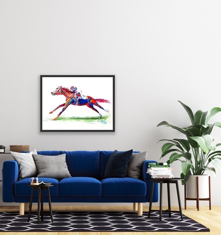 Stretch Keeneland Art Print Equestrian Art Etsy