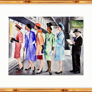 Place Your Bets: Vintage Ladies Horse Racing Art Print, Equestrian Style, Saratoga, Keeneland horse racing fashion image 11
