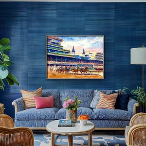 Kentucky Derby Golden Hour Sunset Over Churchill Downs | Horse Racing Watercolor Print | Lexington KY Equestrian Art by Aimee Griffith imagem 7
