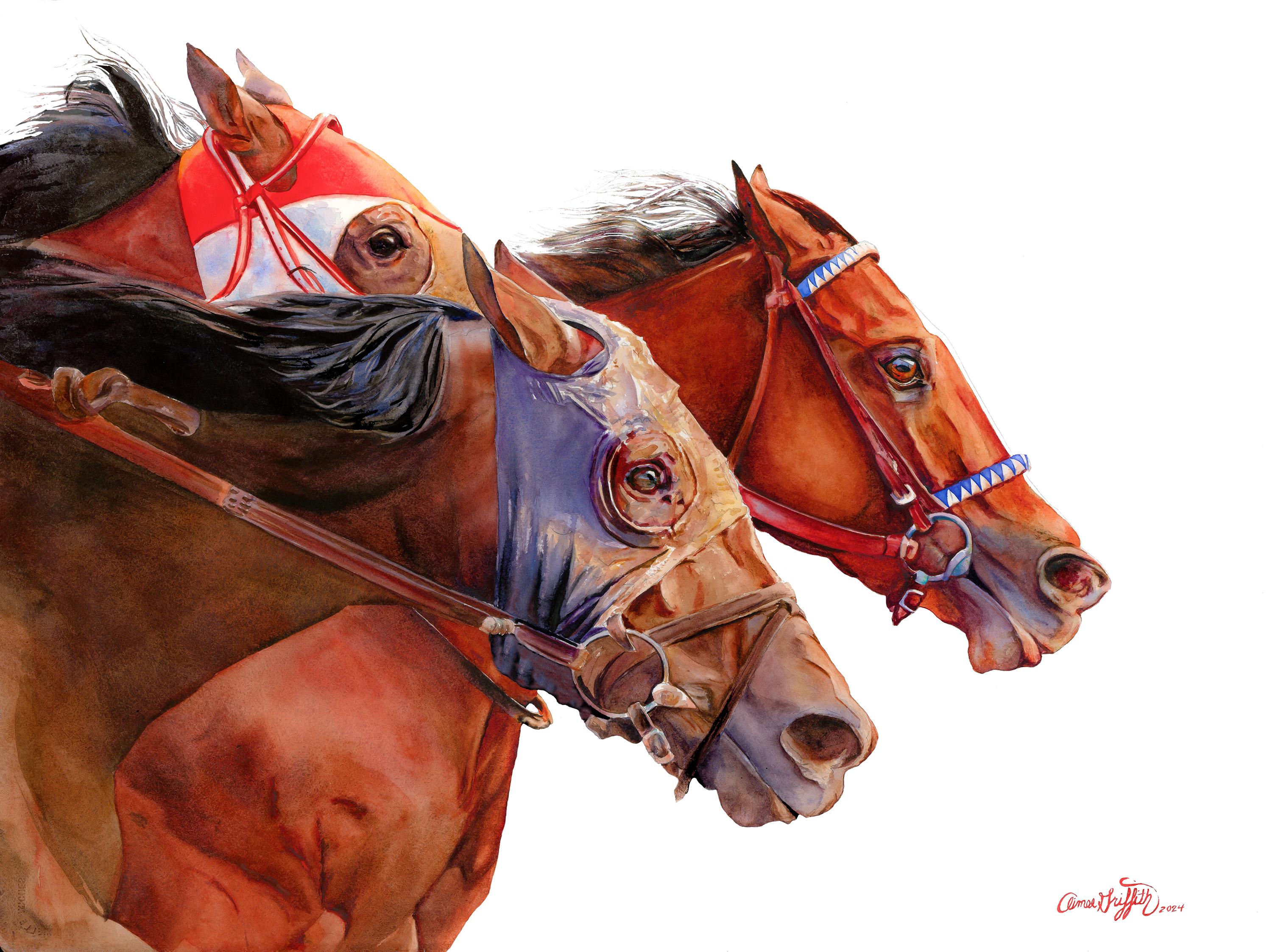 Kentucky Derby Winner Mystic Dan 'by a Nose' White – Original