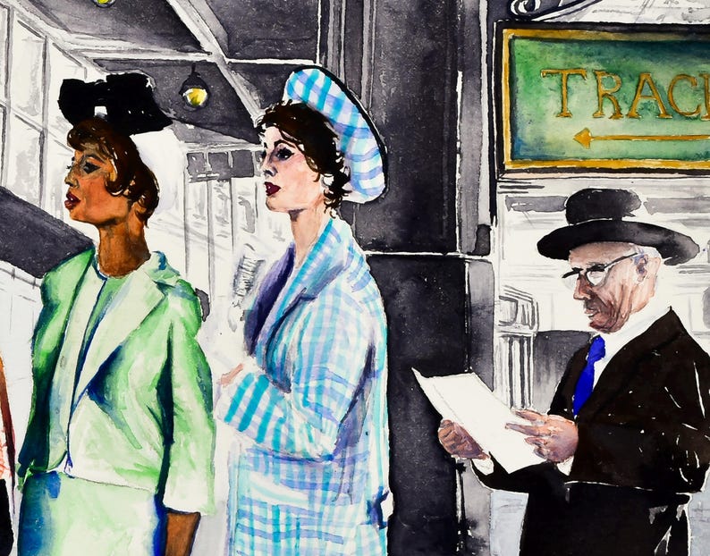 Place Your Bets: Vintage Ladies Horse Racing Art Print, Equestrian Style, Saratoga, Keeneland horse racing fashion image 5