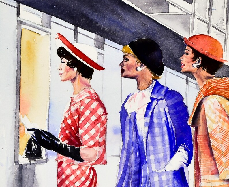 Place Your Bets: Vintage Ladies Horse Racing Art Print, Equestrian Style, Saratoga, Keeneland horse racing fashion image 10