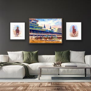 Kentucky Derby Golden Hour Sunset Over Churchill Downs | Horse Racing Watercolor Print | Lexington KY Equestrian Art by Aimee Griffith imagem 17