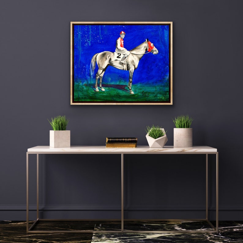 Seabiscuit Modern Horse Watercolor Painting Print image 9