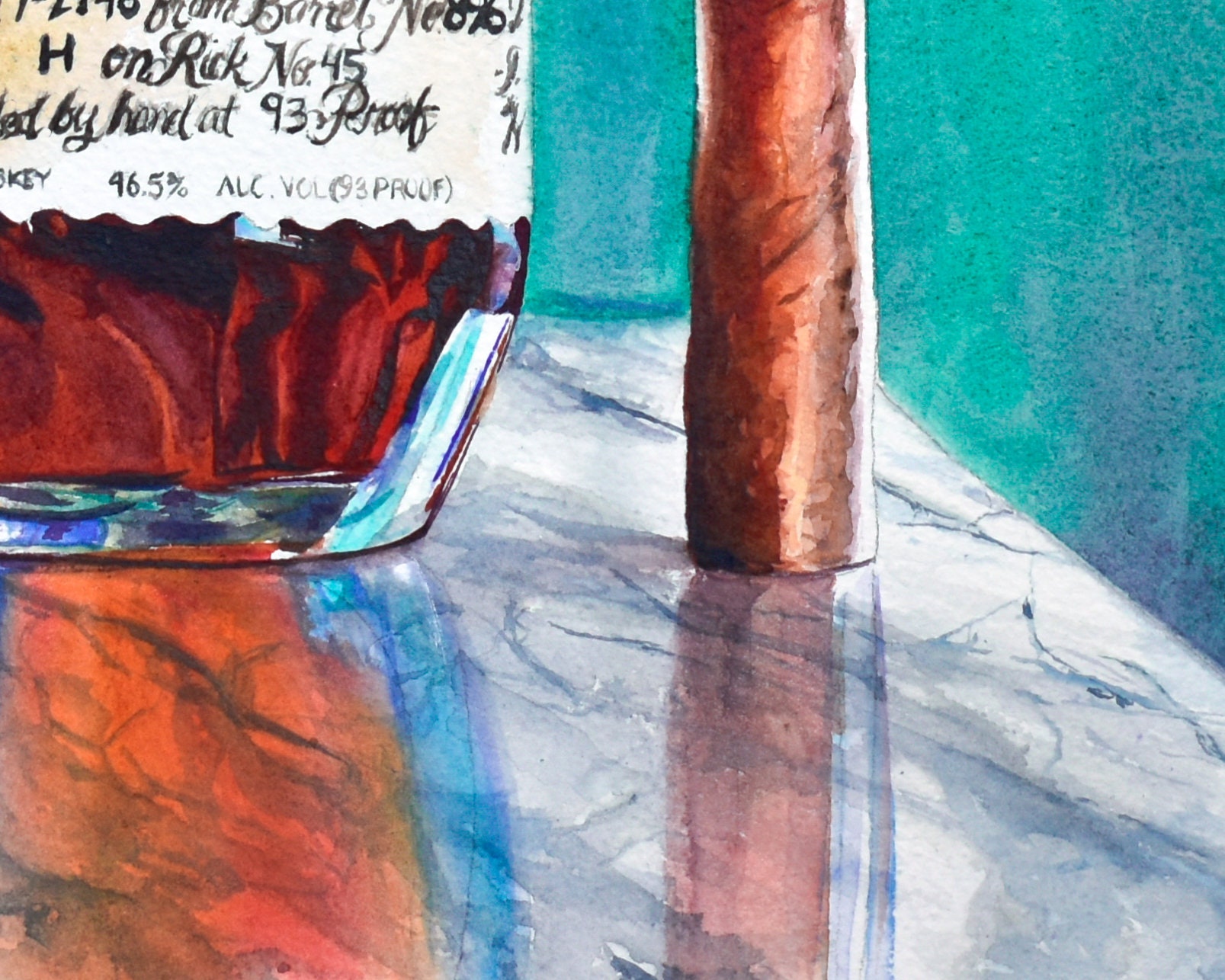 Blanton's Night Cap Watercolor Painting Print of Bourbon Etsy