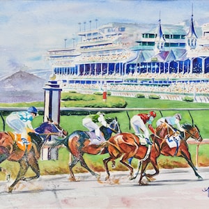 Final Turn: A Radiant Kentucky Derby Moment, horse racing art print