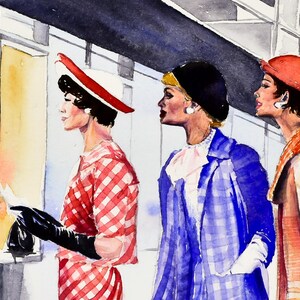 Place Your Bets: Vintage Ladies Horse Racing Art Print, Equestrian Style, Saratoga, Keeneland horse racing fashion image 6