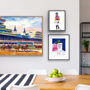 Kentucky Derby Golden Hour Sunset Over Churchill Downs | Horse Racing Watercolor Print | Lexington KY Equestrian Art by Aimee Griffith imagem 20