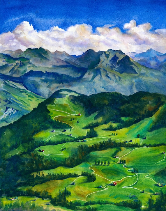 絵画 Mountain Landscape Mountainous Landscape with a Bridge and Four Horsemen