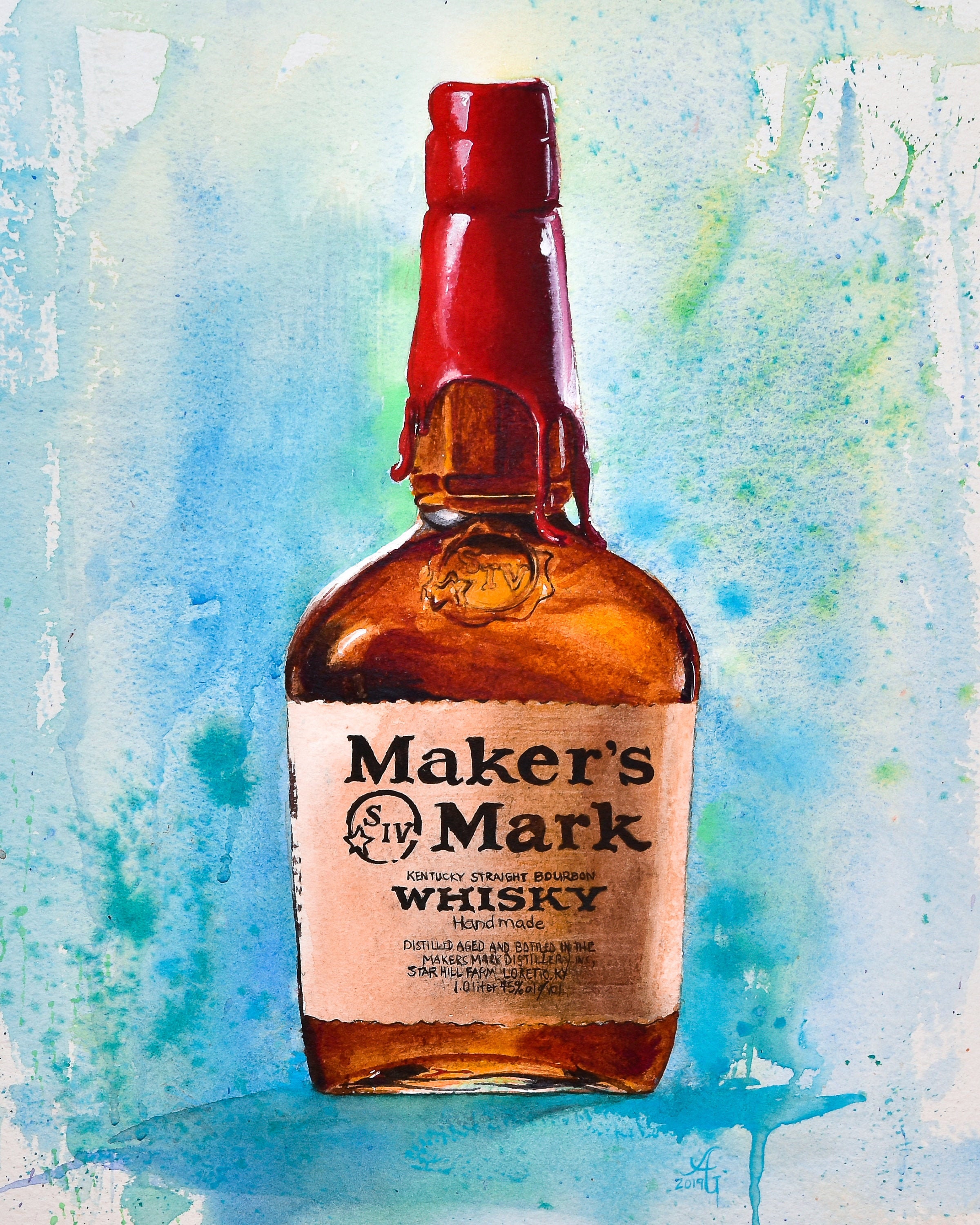 Art & Collectibles Black & White Makers Mark Whisky Bottle Photography
