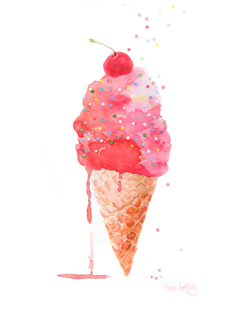 Мороженое рисунок красками