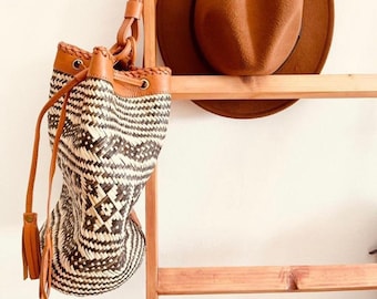 Rattan bag, Rattan backpack, Tribal, Tulum, Crossbody Shoulder Backpack, borneo bag, wicker backpack, ethnic backpack, Bali backpack