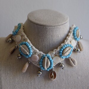 Baby blue choker,Burning Man, Festival Clothing, Burning Man Clothing Women, Rave Accessories,Music Festival Clothing, Christmas, shells