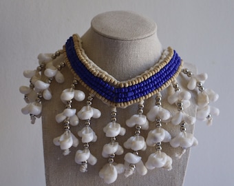 Tribal shell necklace,Burning Man, Festival Clothing, Burning Man Clothing Women, Rave Accessories,Music Festival Clothing, Tulum style