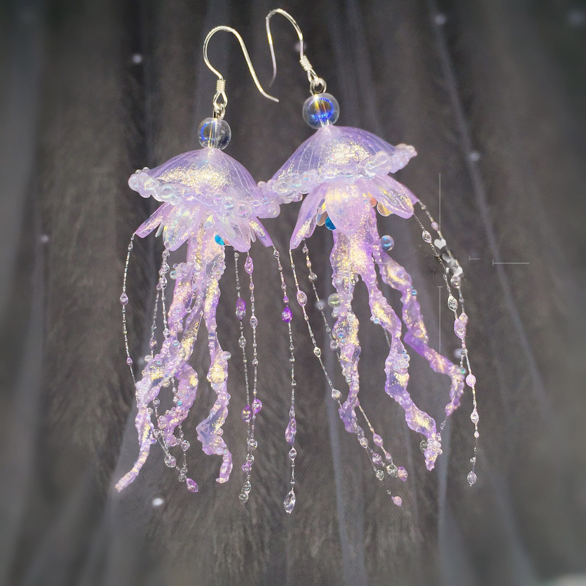Purple Jellyfish Earrings Handmade Jelly Fish Etsy