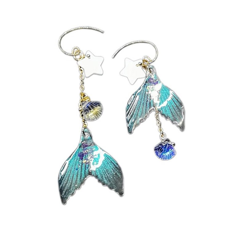 Star Mermaid Tail Earrings Handmade Princess Earrings Etsy