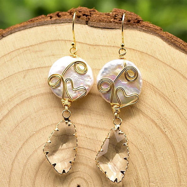 Gorgeous Pearl Earrings - pearl earrings baroque-personalised pearl earrings-orecchini perle di fiume