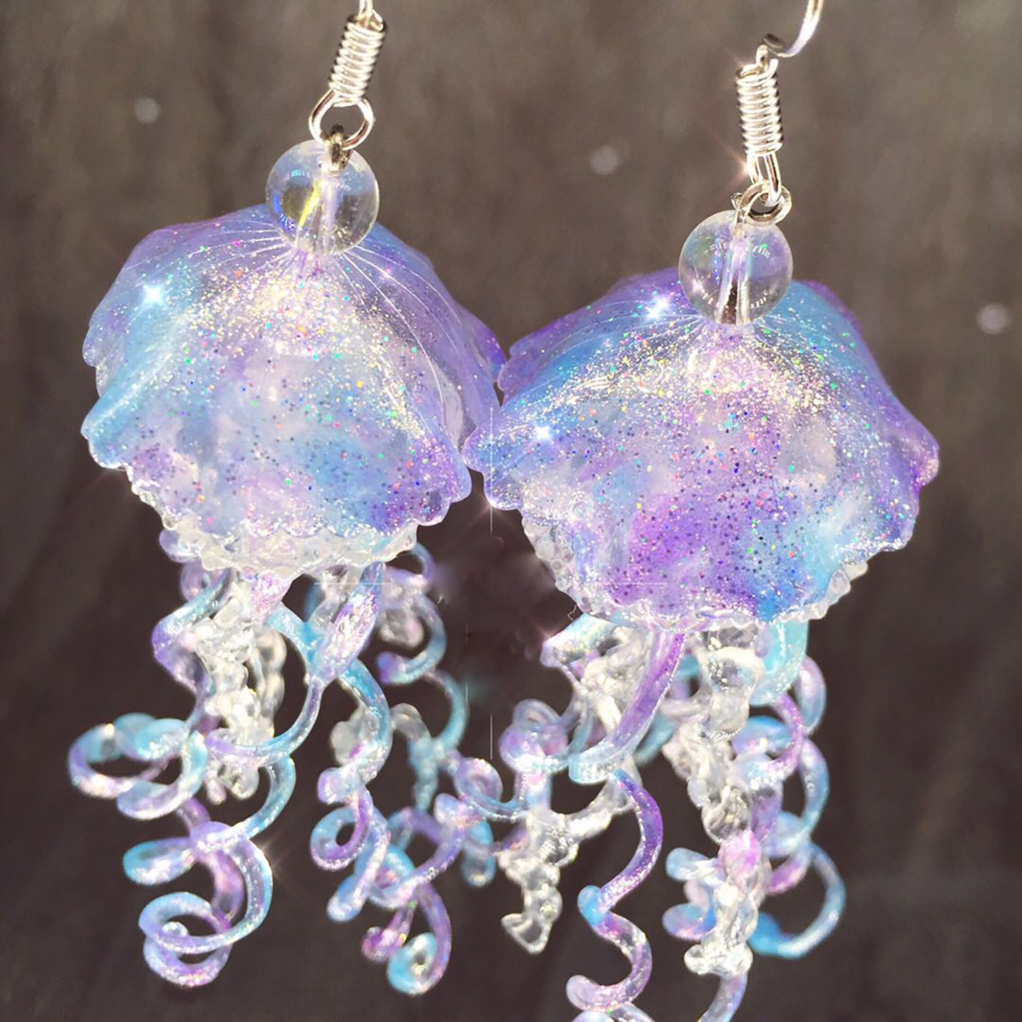 Jellyfish Earring Handmade Jelly Fish Earringsear Hook Etsy