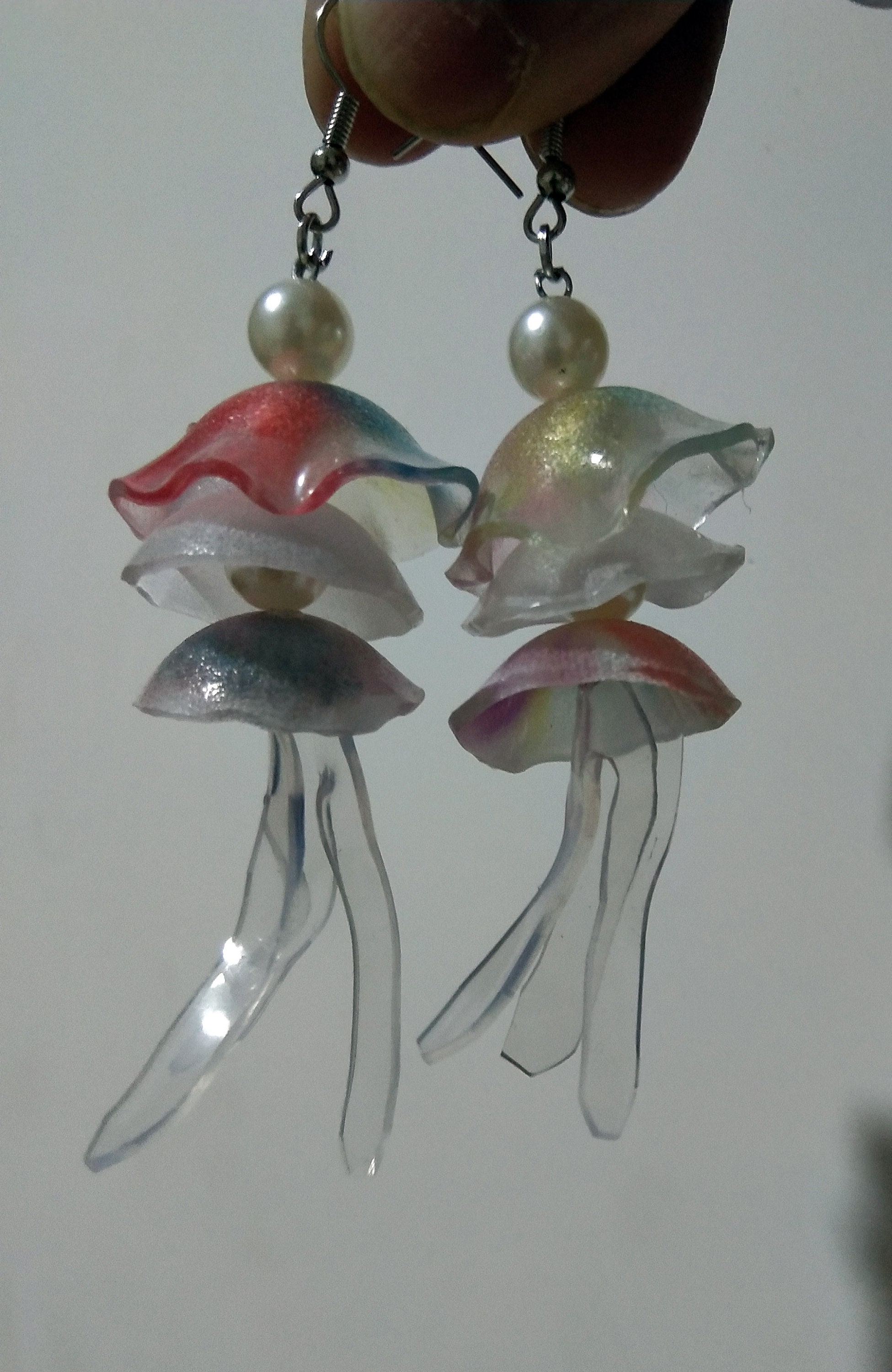 Jellyfish Earring Ear hook Jellyfish EarringsRainbow Etsy