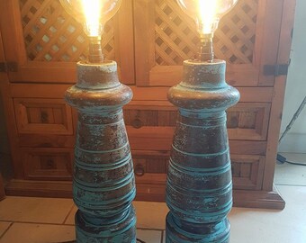 unique pair of vintage lamps