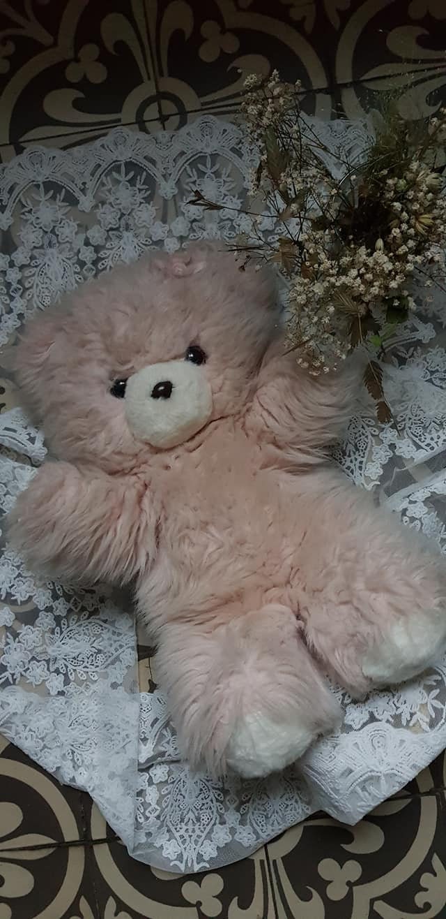 Vintage Ours Rose Poudré Shabby