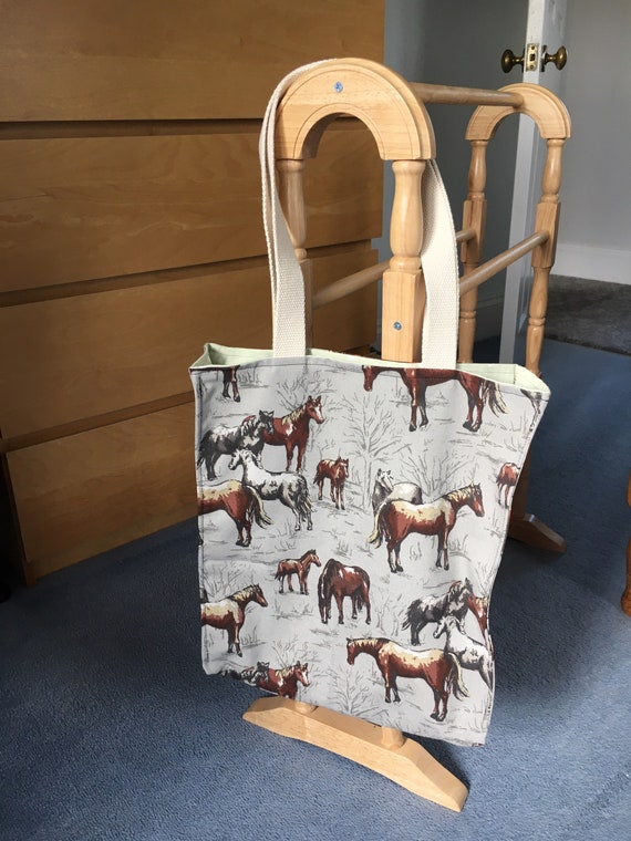 Buy Horse Print Canvas Tote Bag Cath Kidston Fabric Horses Online in India Etsy