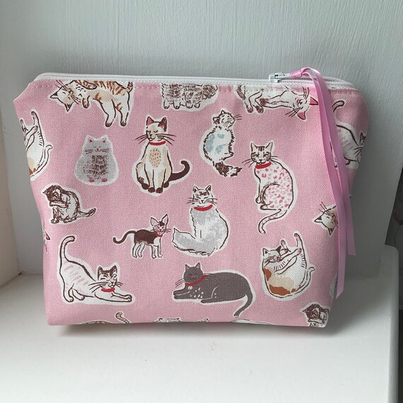 Cat Lovers Gift Cat Theme Gift Cosmetic Purse Toiletry Bag Etsy UK