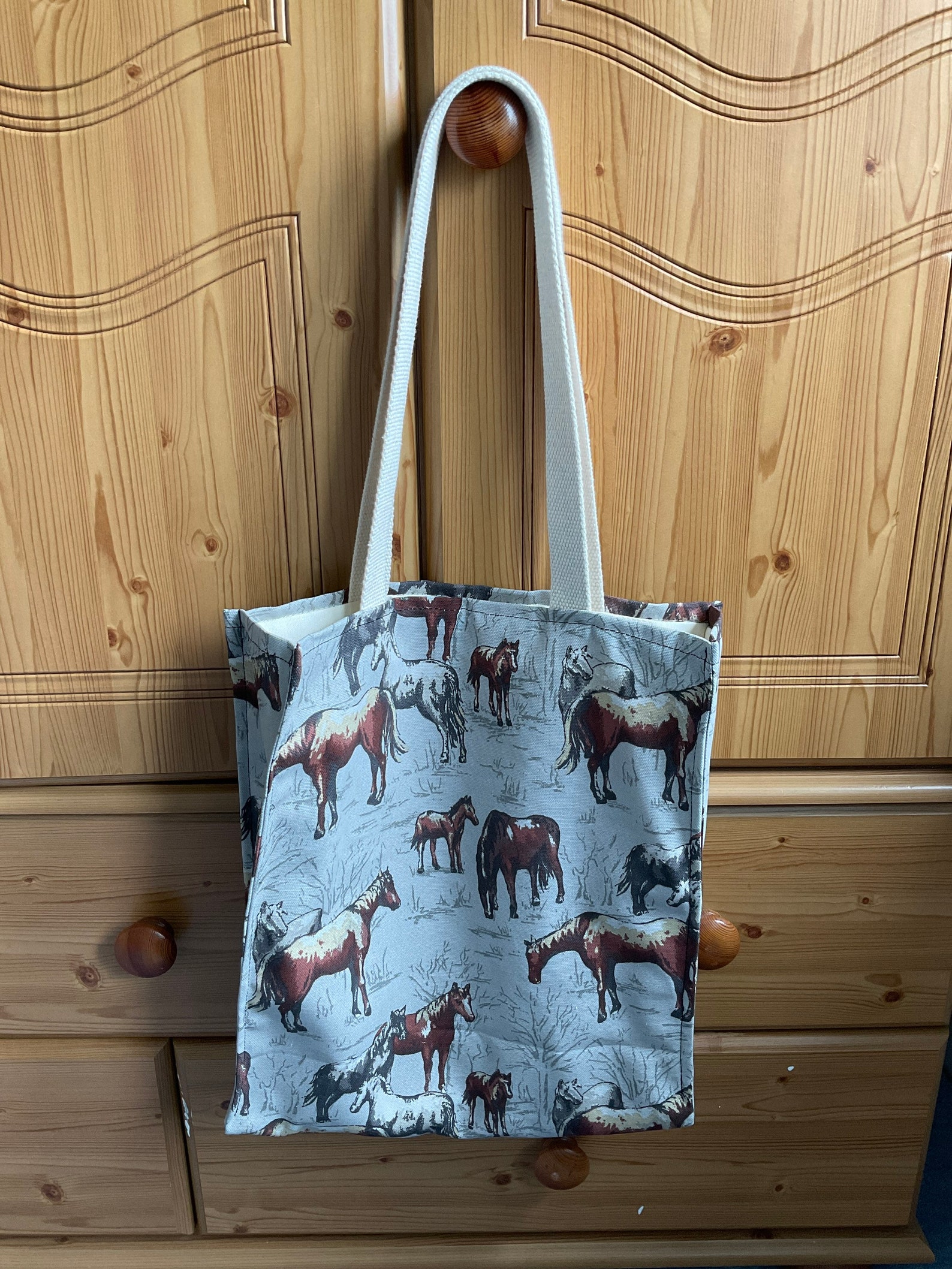 Horse print canvas tote bag Cath Kidston fabric ' Etsy