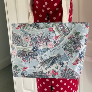 Brighton tote bag, Brighton print,tote bag,  Cath Kidston fabric, lined tote bag, gift for her,  seaside themed gift, birthday gift