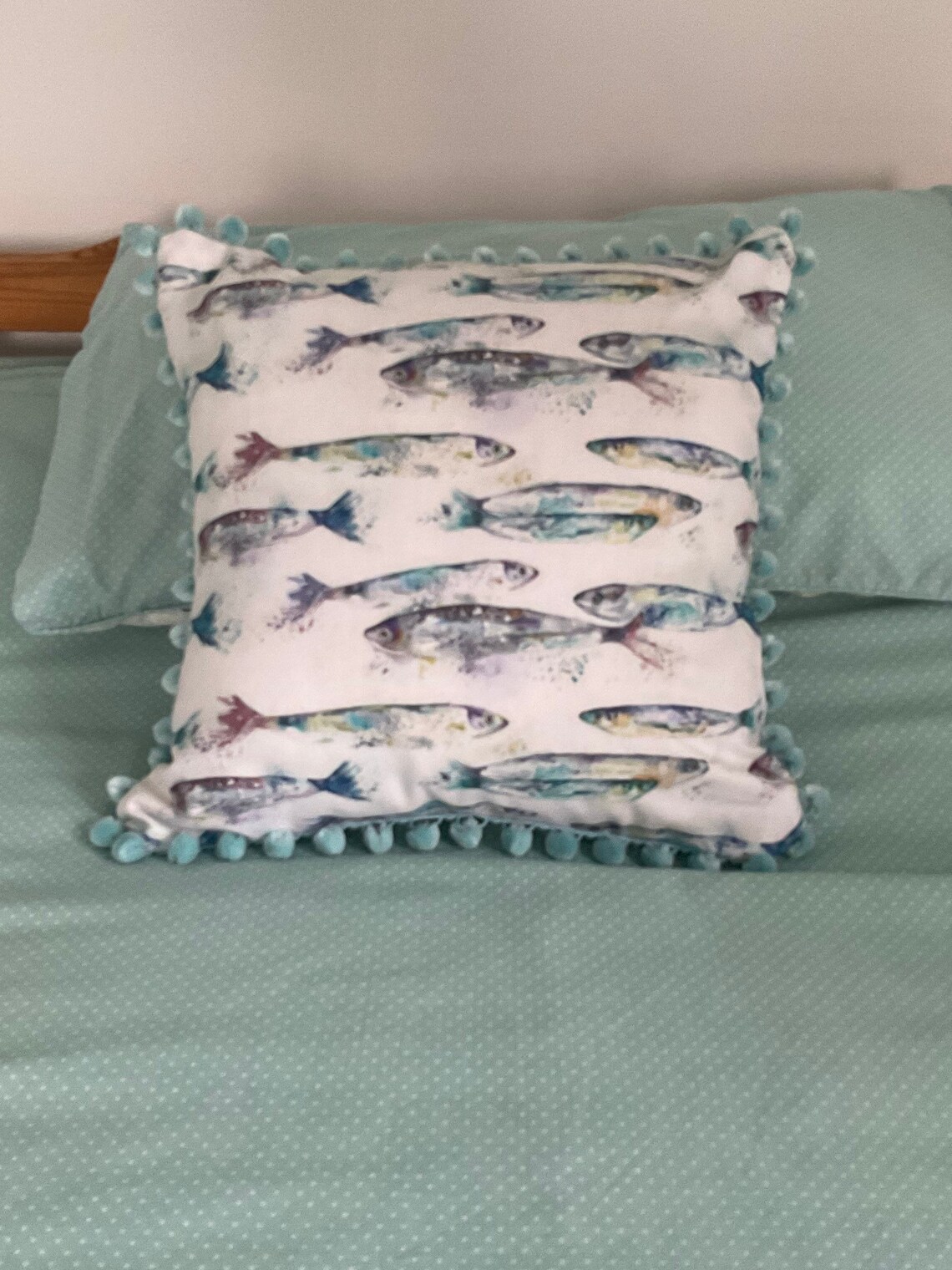 Fish Cushion Sea Life Pillow Anglers Gift Voyage Fabric Etsy